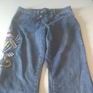 Y2K Ed Hardy Womens Flare Leg New York Jeans Sz 30 new with tags